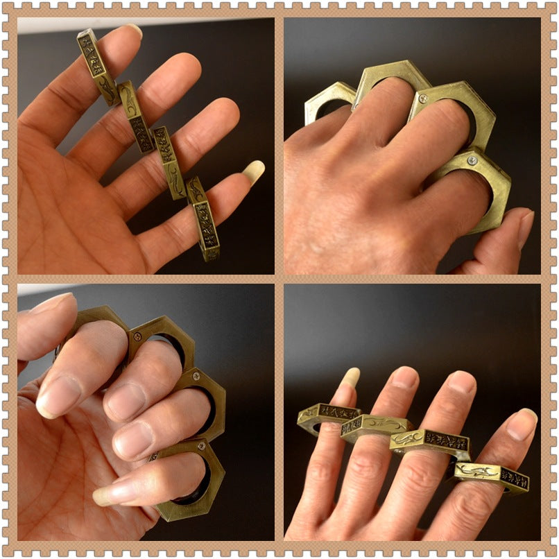Folding Knuckle Duster Portable Training Self-defense EDC Tool