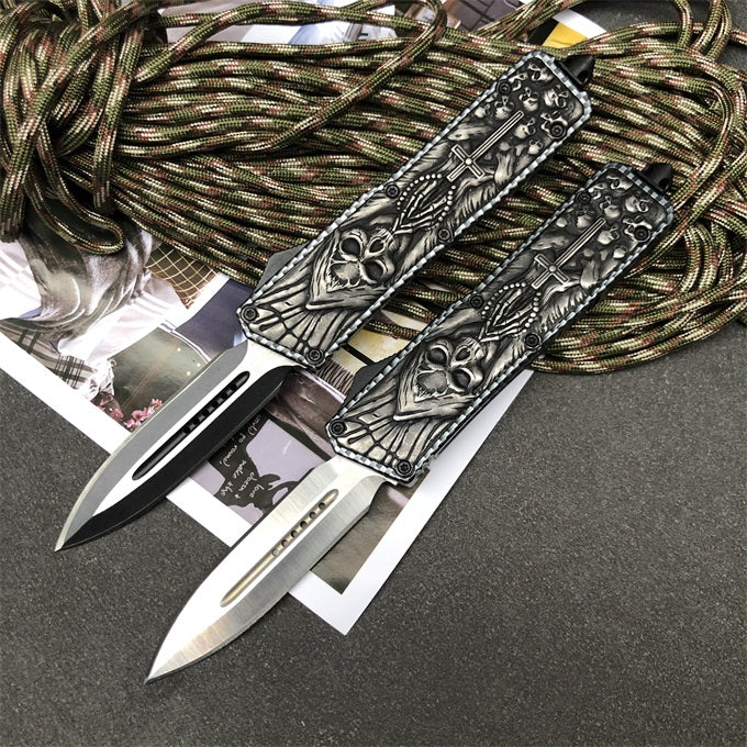 Cross Skull Switchblade