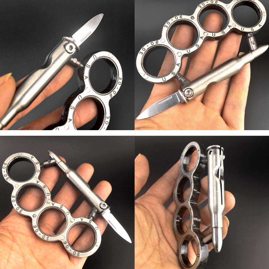 Multifunctional Metal Knuckle Duster Finger Tiger Four Finger Martial Arts Practice Boxing Cover Defense Boxing Ring Hand Buckle Outdoor Security Defense EDC tool
