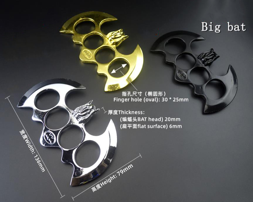 Big Bat Fist Buckle Metal Brass Knuckle Duster Four Finger Tiger Outdoor Camping Safety Defense Pocket EDC Tool