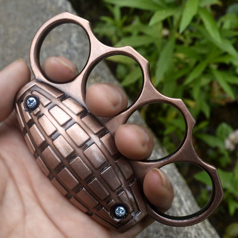 Grenade-style High-strength Tactical Finger Ring (Knuckle Duster) - Tactical Survival Tool
