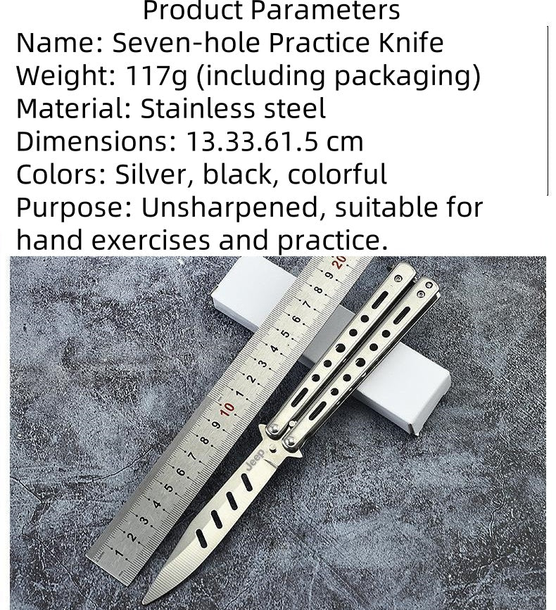 Gravity butterfly knife comb, all-steel folding type for novice practice, unsharpened