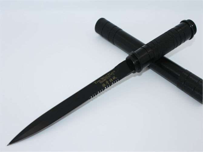 BMF Wolf's Tooth Special Operations Black Edition Double-Edged Serrated Baton Knife 说明: