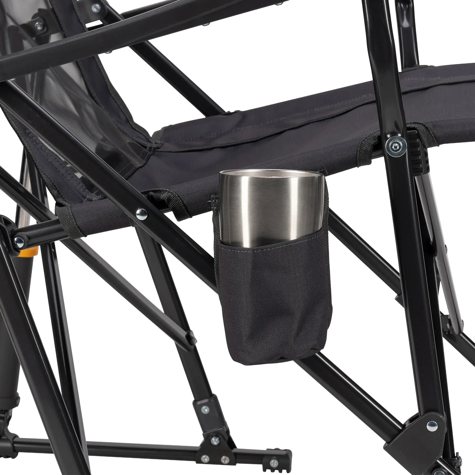 Cup holder of the dark charcoal roadtrip rocker.