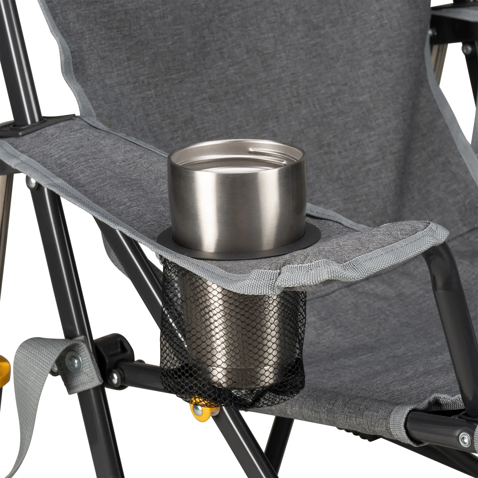 Kickback Rocker, Heathered Pewter, Cup Holder Detail