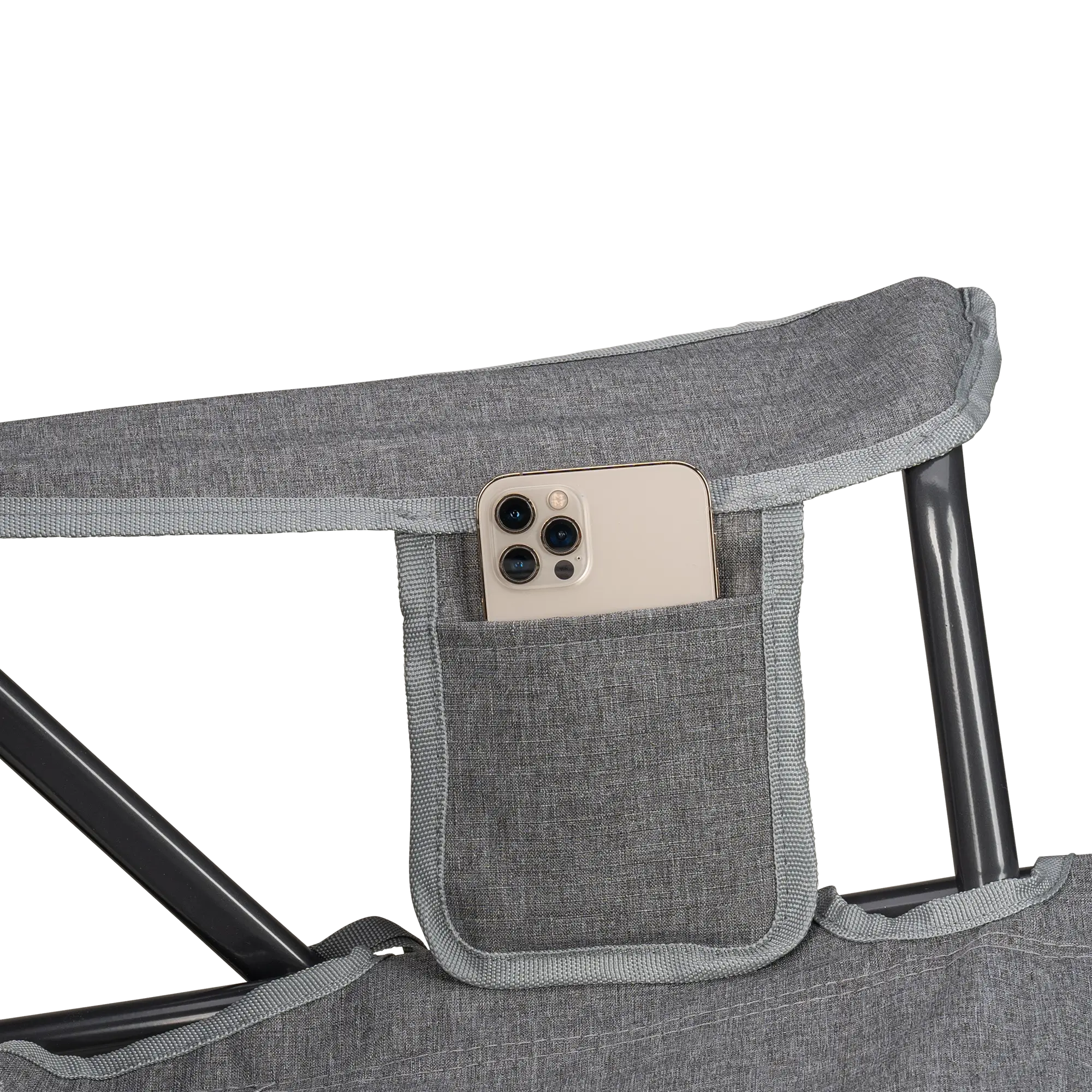 Kickback Rocker, Heathered Pewter, Phone Pocket Detail