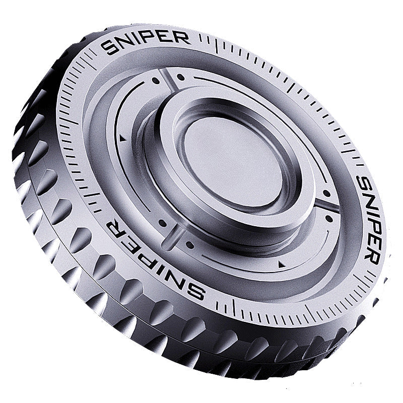 Silver and Black Gyro Decompression Edc Toy