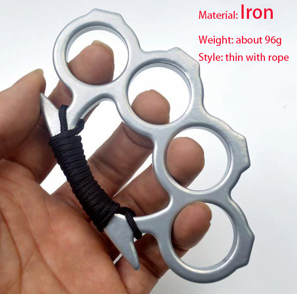 Iron Knuckle Duster Four Finger Boxing Training Outdoor Safety Defense Window Breaker Pocket EDC Tool Portable Combat Protector
