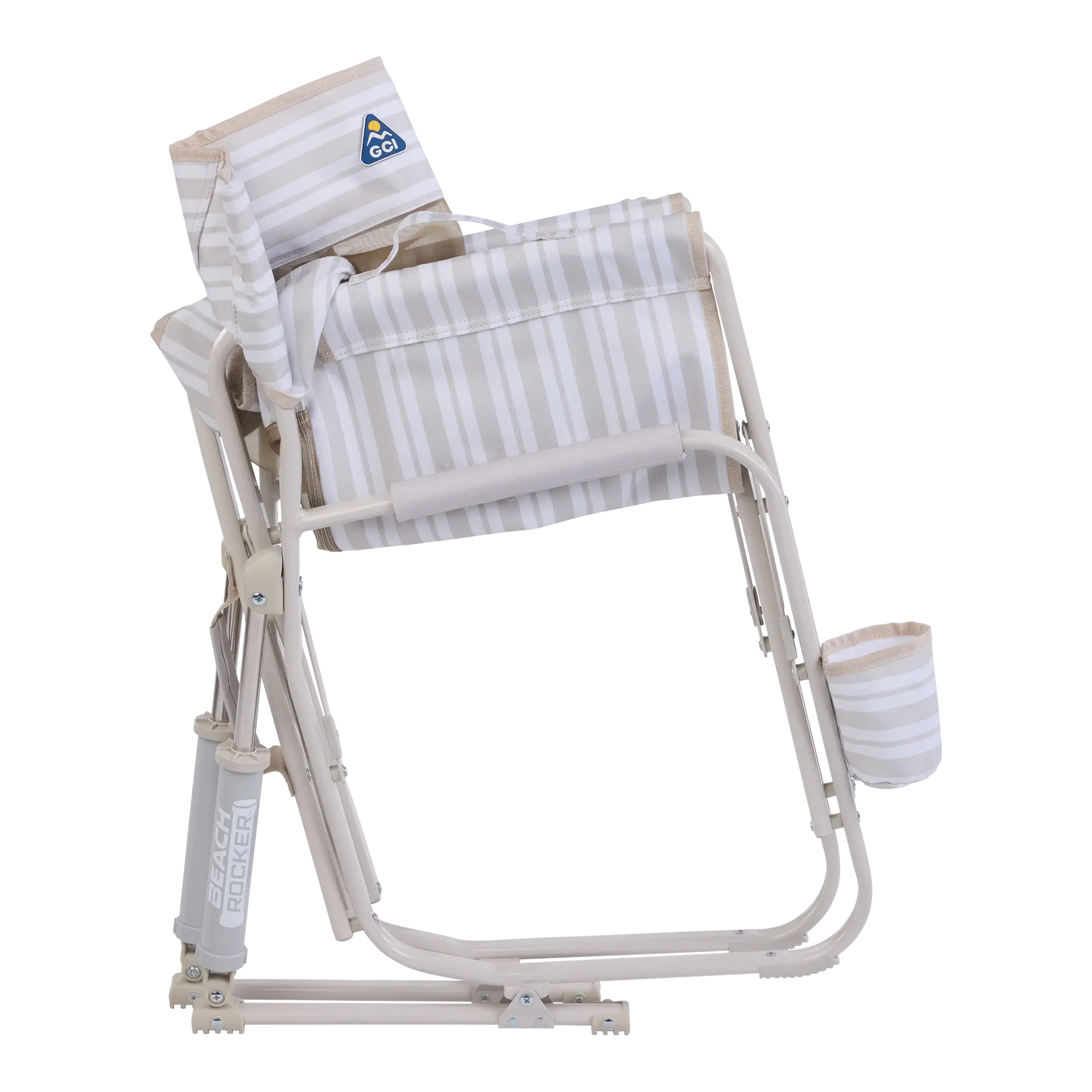 Beach Rocker, Neutral Stripe, Folded Side