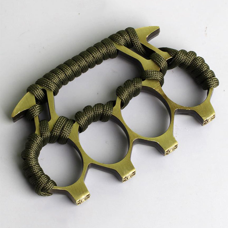Strong Metal Brass Knuckle Duster With rope Four Finger Tiger Fingers Outdoor Camping Safety-defend Pocket Backpack EDC Tool