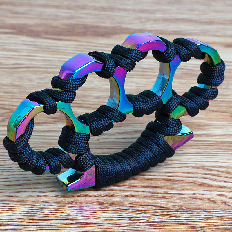 Umbrella Rope Knuckle Duster Four Finger Defense Fitness Training Boxing Window Breaker Combat Protective Gear Portable EDC Tool