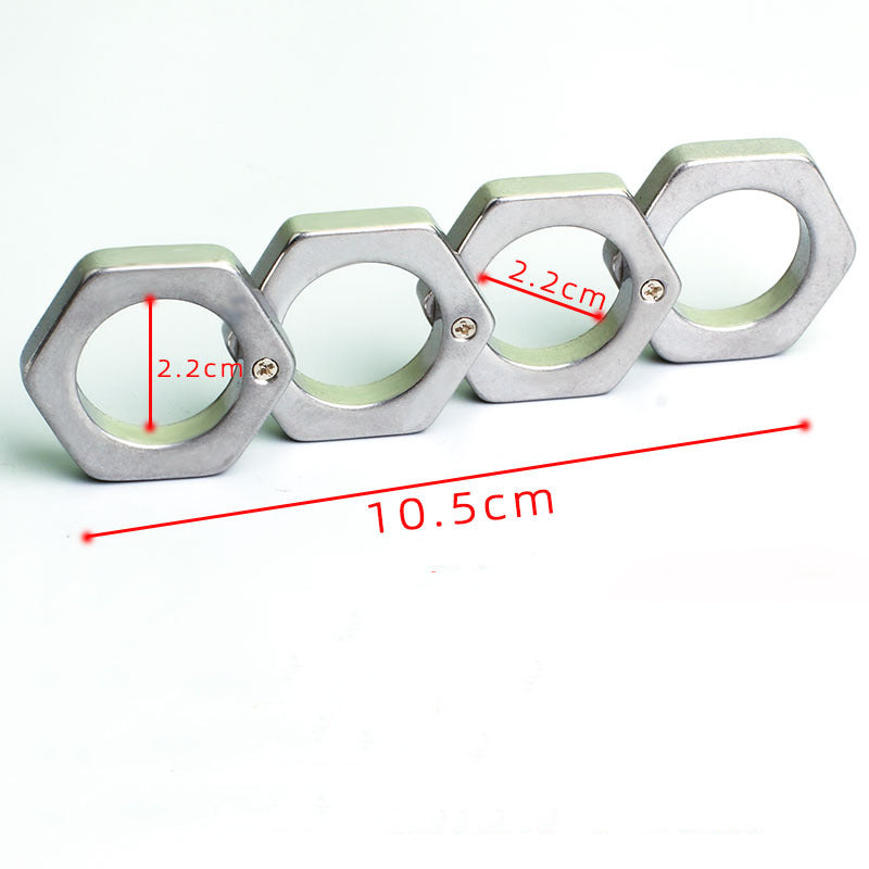 Removable Portable Metal Knuckle Duster Finger Buckle Defense Boxing Broken Window Tool Boxing Protective Gear