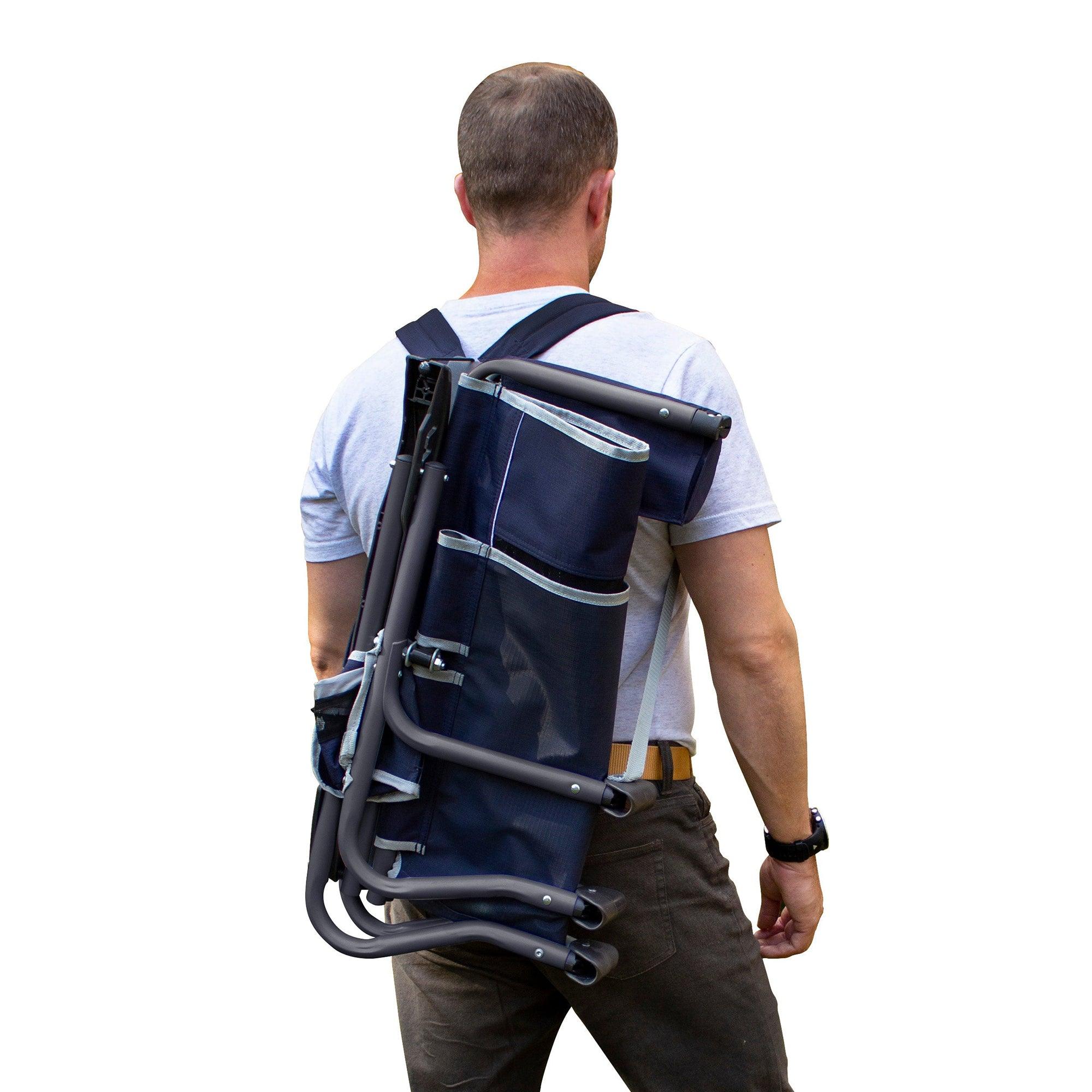 Bi-Fold Slim Event Chair, Indigo, Shoulder Strap