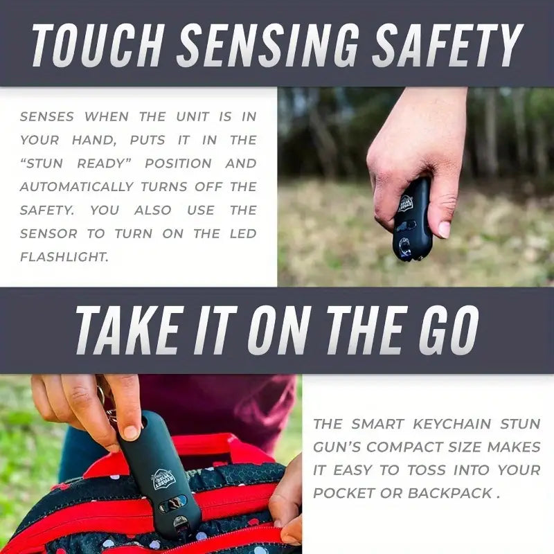 Smart 24, 000, 000 Mini Stun Gun with QuickRelease, Rechargeable LED u2013 Self Stun Gun for Women u2013 TouchSensing Safety, Portable Personal Protection