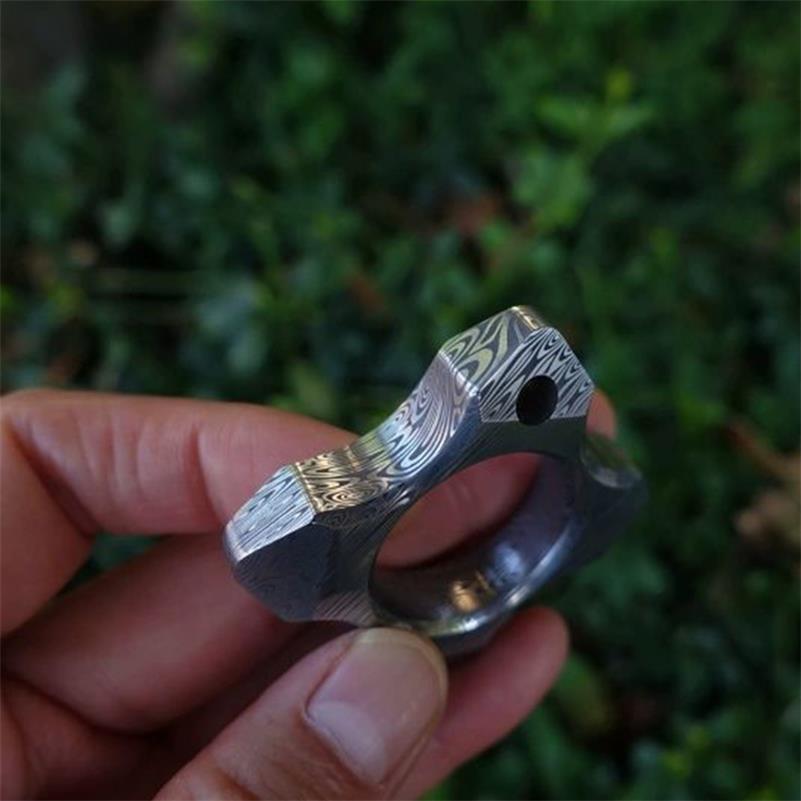 Damascus Pattern Knuckle Duster EDC Gadget