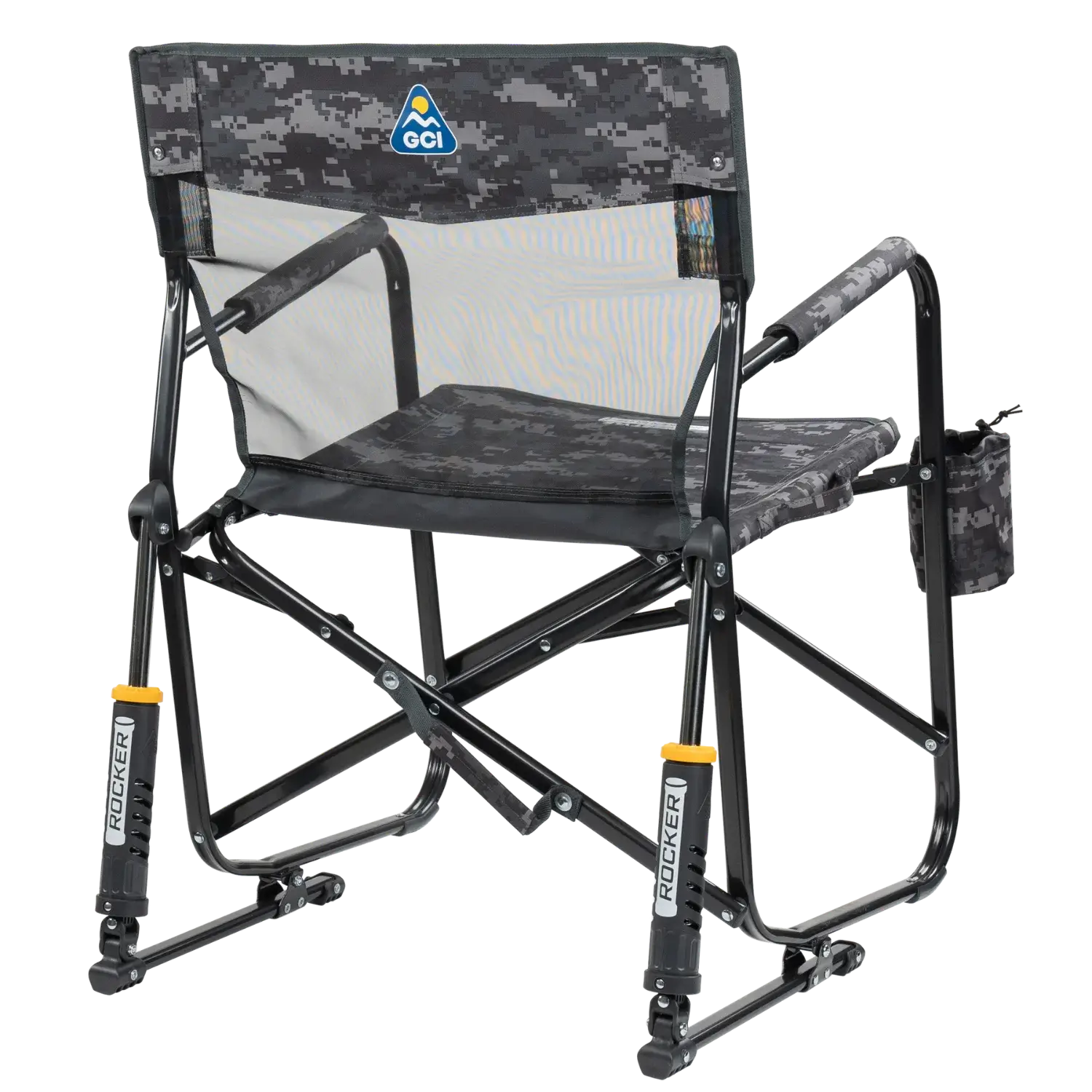 Back angle of cool gray camo freestyle rocker elite.