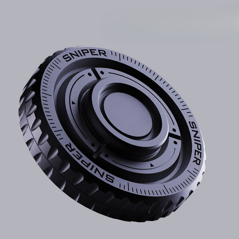 Silver and Black Gyro Decompression Edc Toy