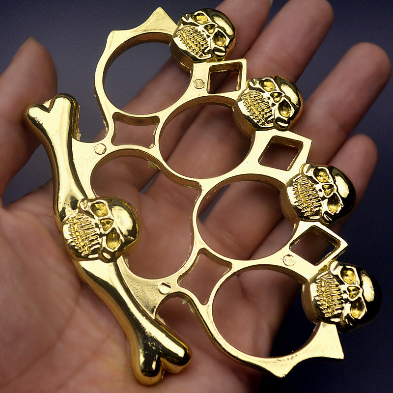 Strong Metal Brass Knuckle Duster Skull Style Four Finger Tiger Outdoor Camping Safety Defense Pocket  EDC Tool