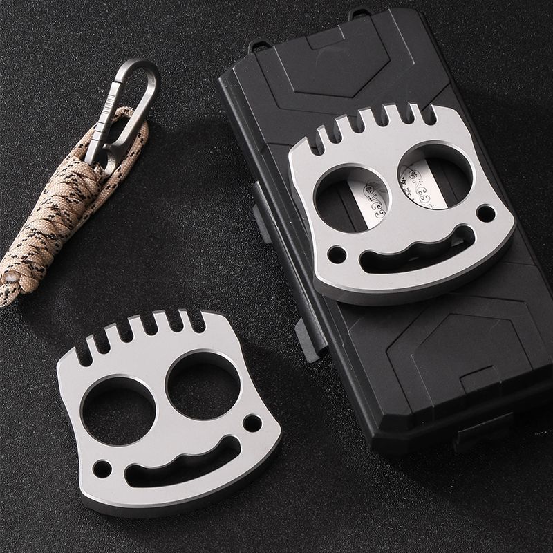 Smile Multifunctional Steel Knuckle Duster Self Defense Window Breaker EDC Tool Boxing Training Combat Protective Gear