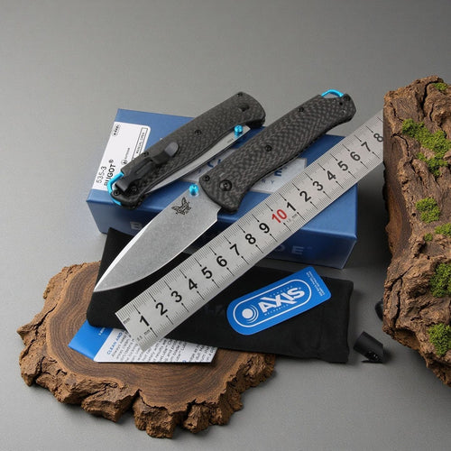Benchmade 535 Carbon Fiber Handle Folding Knife – Portable Mini EDC Tactical Knife (High Hardness & Sharp)