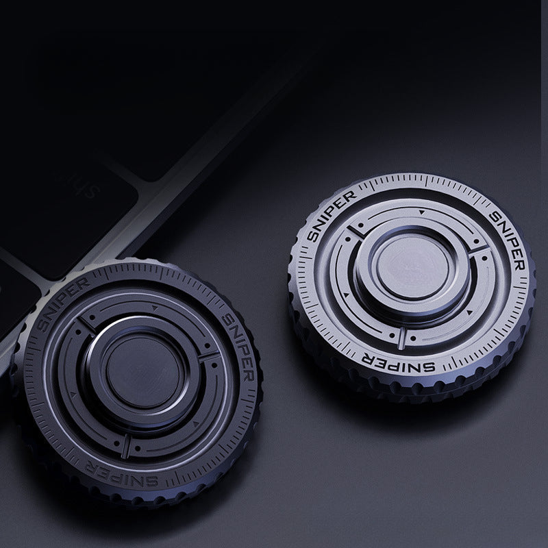 Silver and Black Gyro Decompression Edc Toy