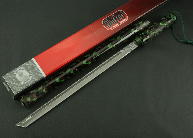 United Camouflage Imitated Damascus Baton Knife