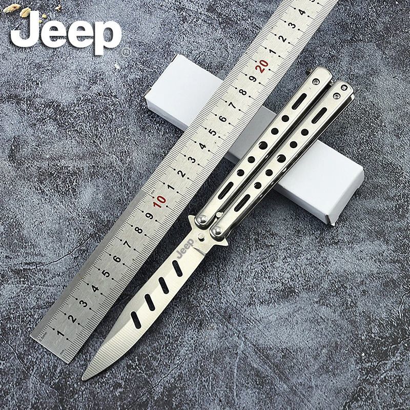 Gravity butterfly knife comb, all-steel folding type for novice practice, unsharpened