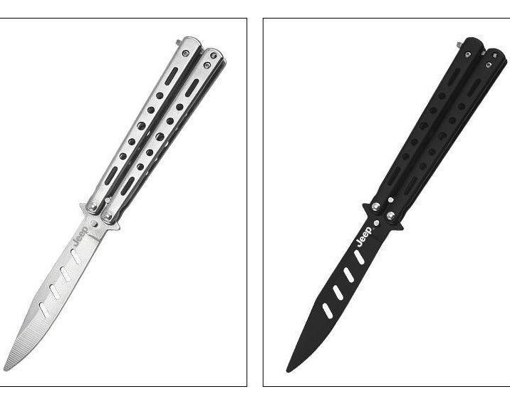 Gravity butterfly knife comb, all-steel folding type for novice practice, unsharpened