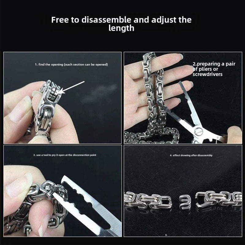Adjustable and Removable Wrist Dragon Head Titanium Chain Decoration