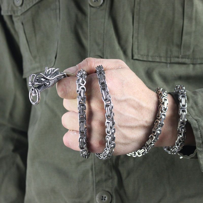 Adjustable and Removable Wrist Dragon Head Titanium Chain Decoration