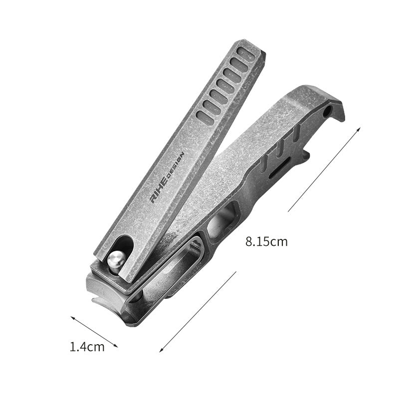 Double-sided Curved Titanium Alloy Flat Two-in-one Nail Clippers Bottle Opener