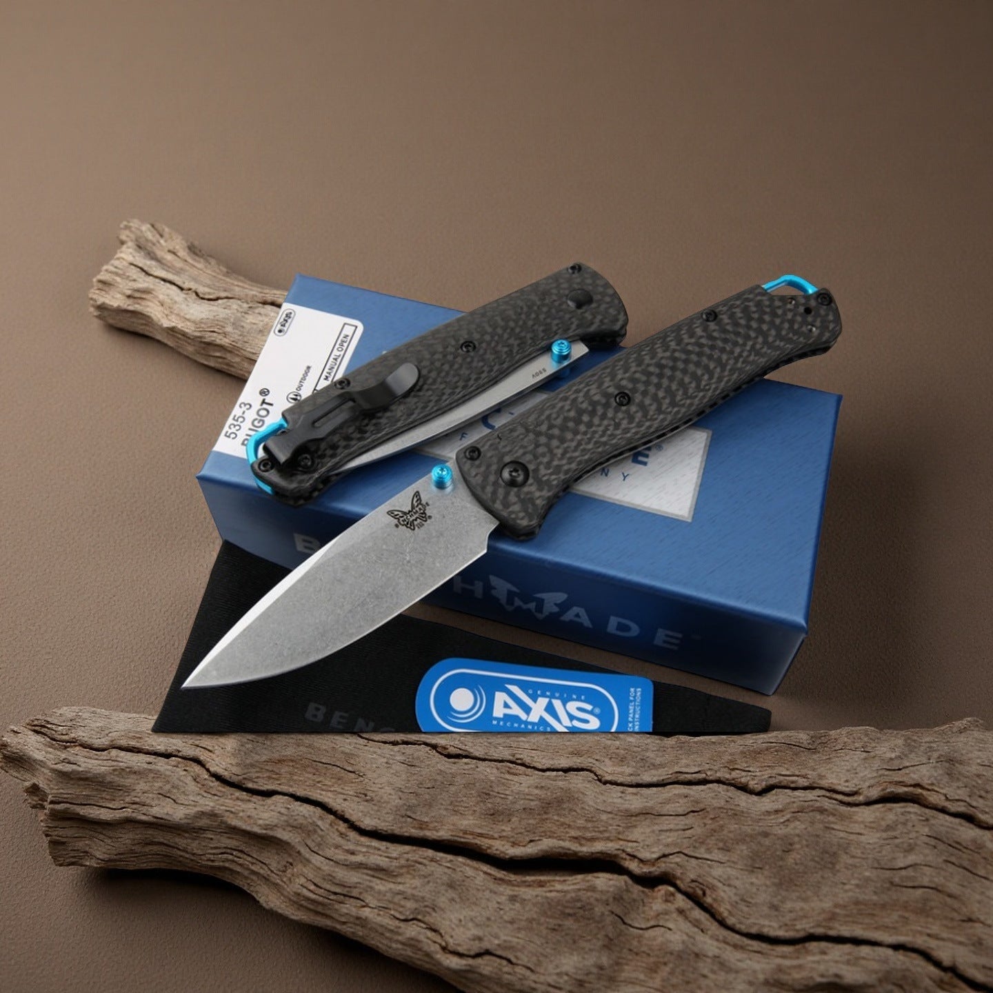 Benchmade 535 Carbon Fiber Handle Folding Knife – Portable Mini EDC Tactical Knife (High Hardness & Sharp)