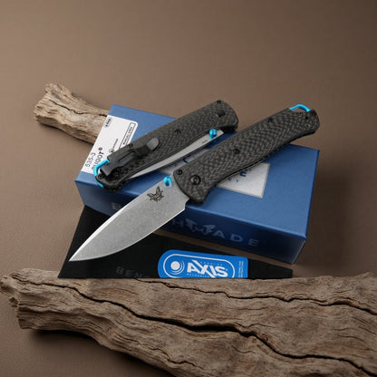 Benchmade 535 Carbon Fiber Handle Folding Knife – Portable Mini EDC Tactical Knife (High Hardness & Sharp)
