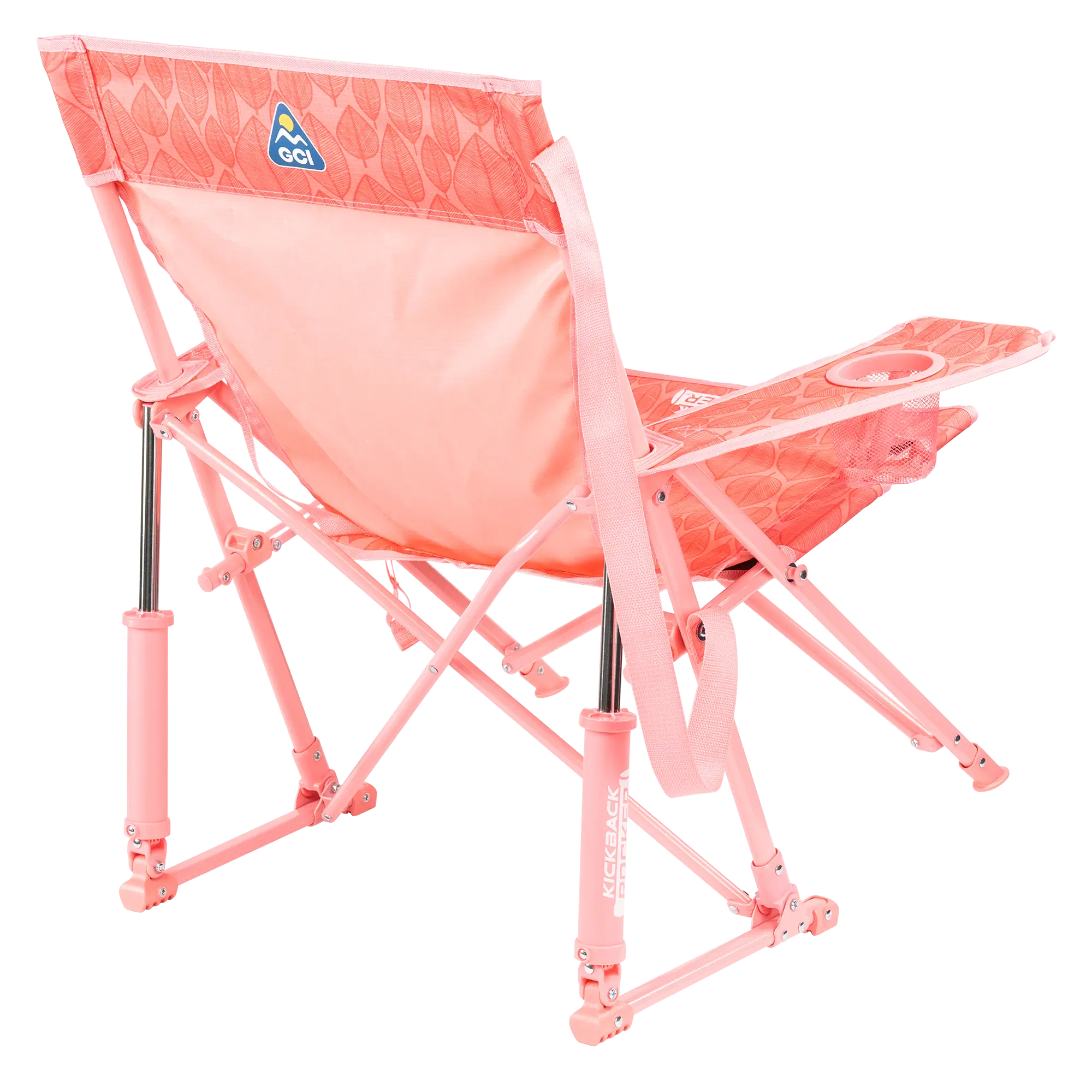 Kickback Rocker, Soft Pink Leaf, Back Right Angled