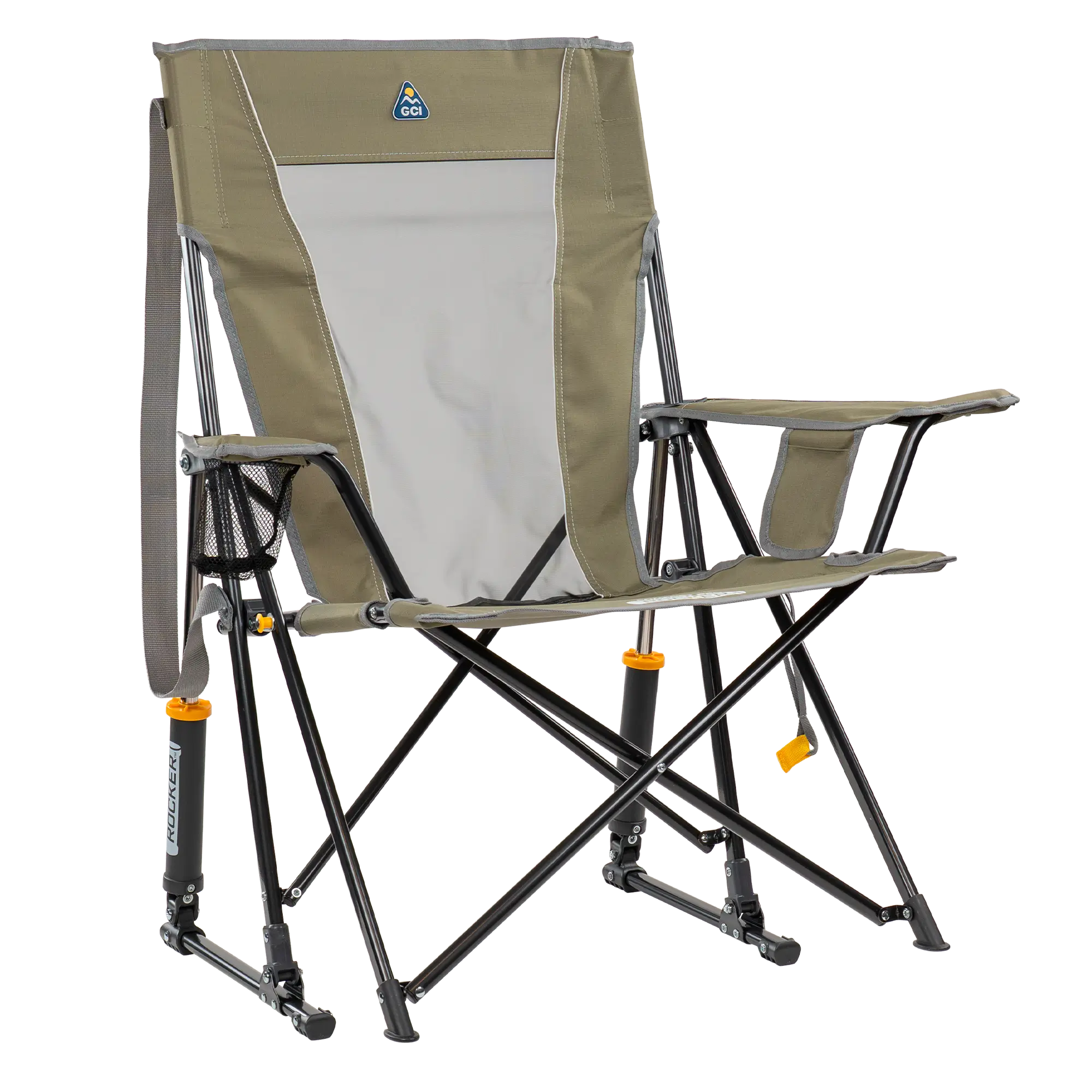 Front angle of the loden green comfort pro rocker. 