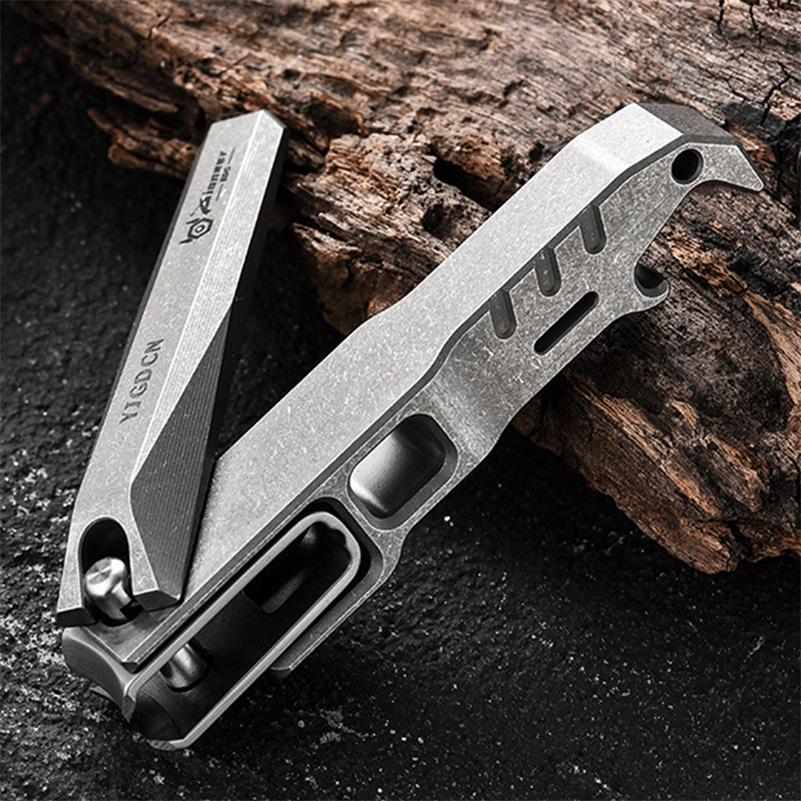 Double-sided Curved Titanium Alloy Flat Two-in-one Nail Clippers Bottle Opener