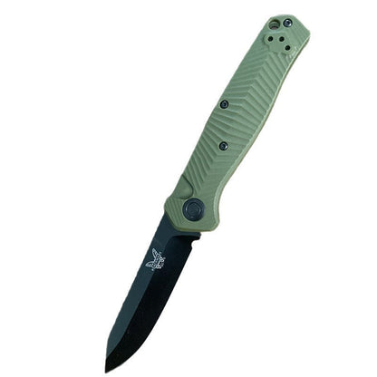 Benchmade 8551BK Outdoor Folding Knife with Fiberglass Handle – High-Hardness S35V Steel, Titanium-Coated Blade; Suitable for Wilderness Survival, Fishing, and General Utility.