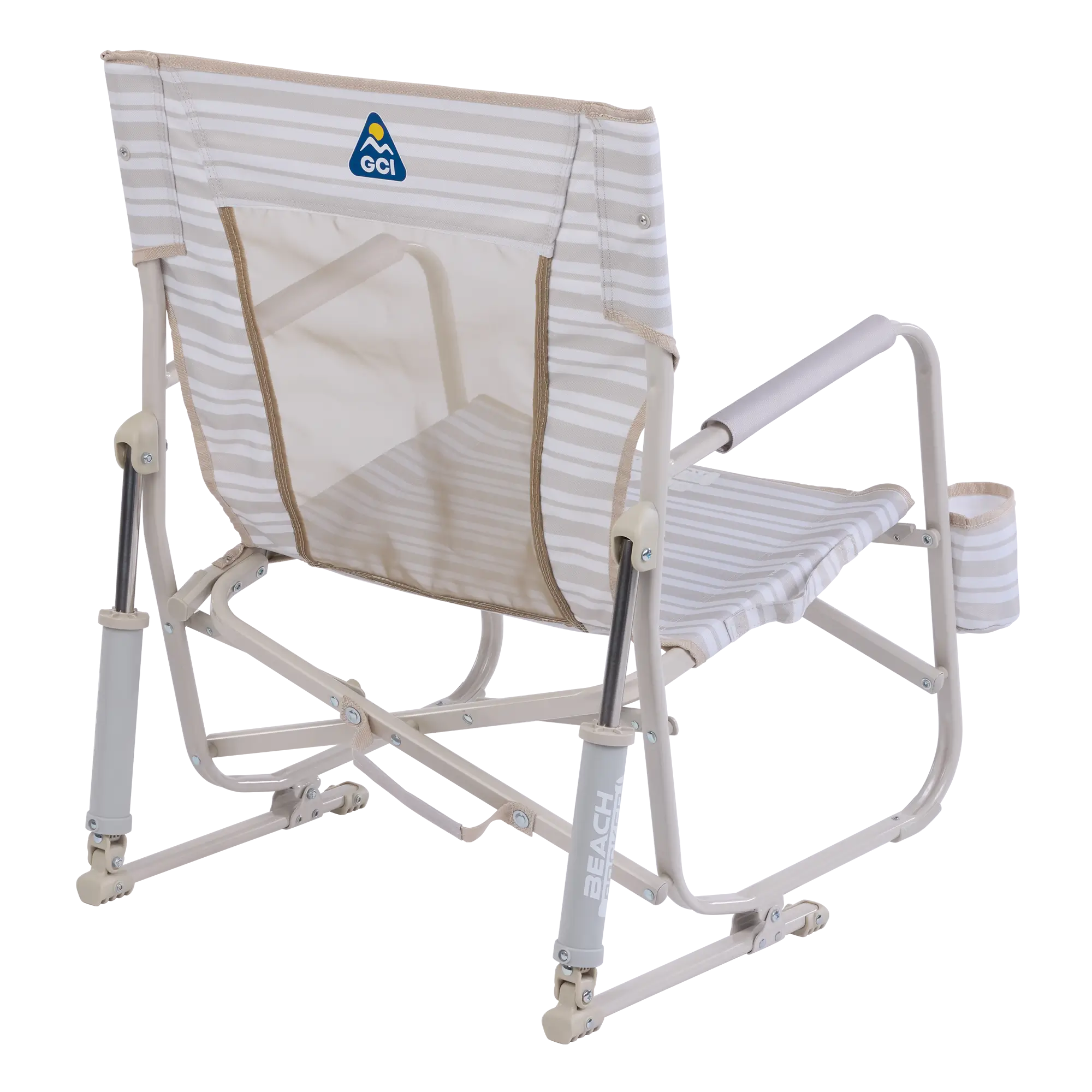 Beach Rocker, Neutral Stripe, Back-Right