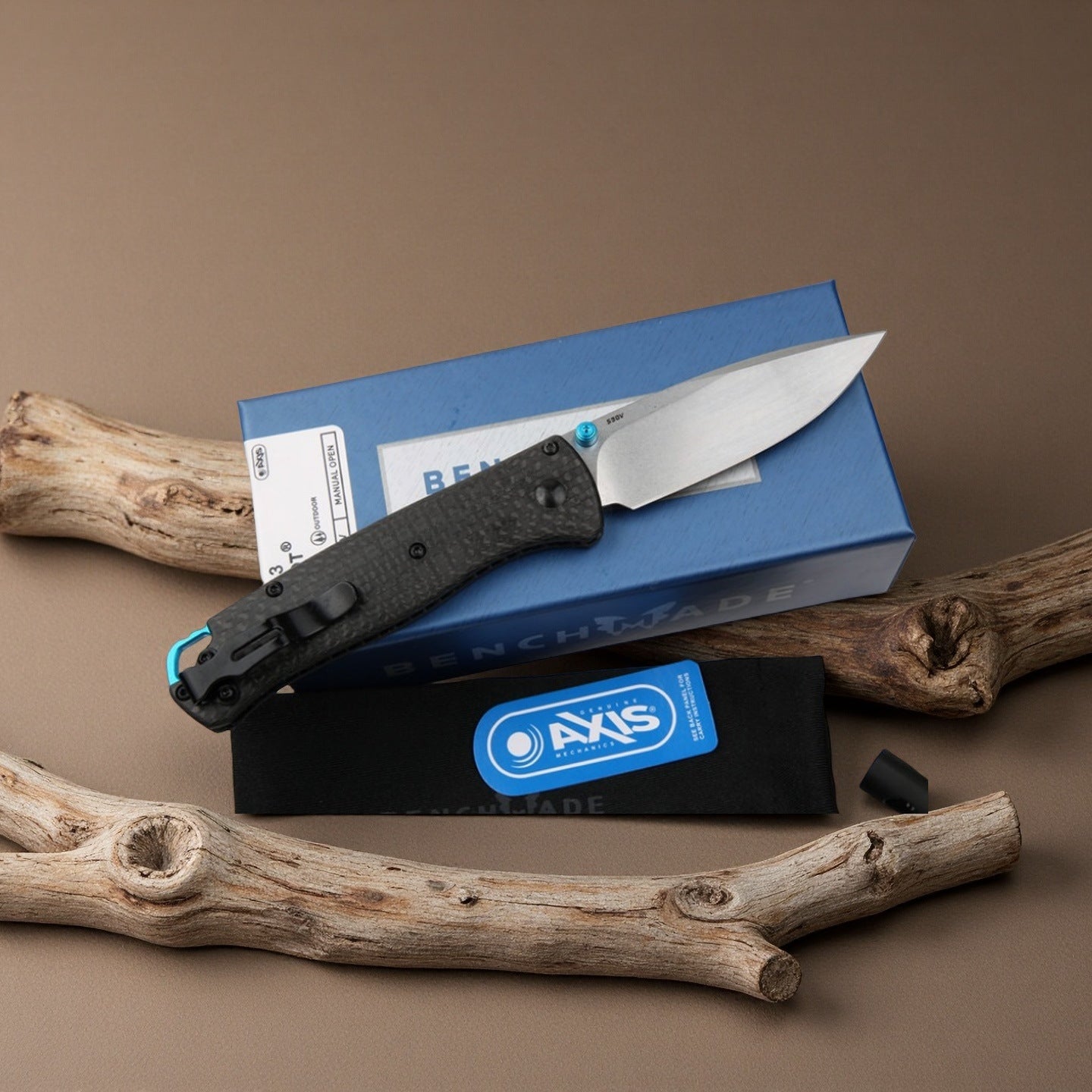 Benchmade 535 Carbon Fiber Handle Folding Knife – Portable Mini EDC Tactical Knife (High Hardness & Sharp)