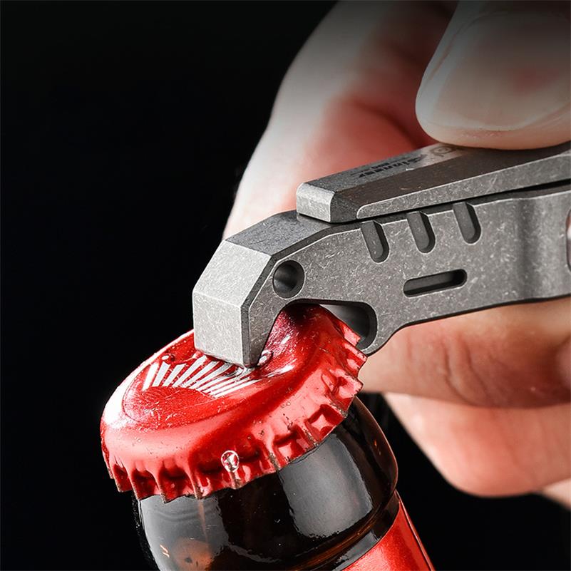 Double-sided Curved Titanium Alloy Flat Two-in-one Nail Clippers Bottle Opener