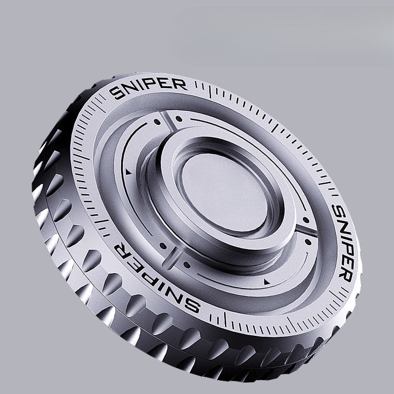 Silver and Black Gyro Decompression Edc Toy