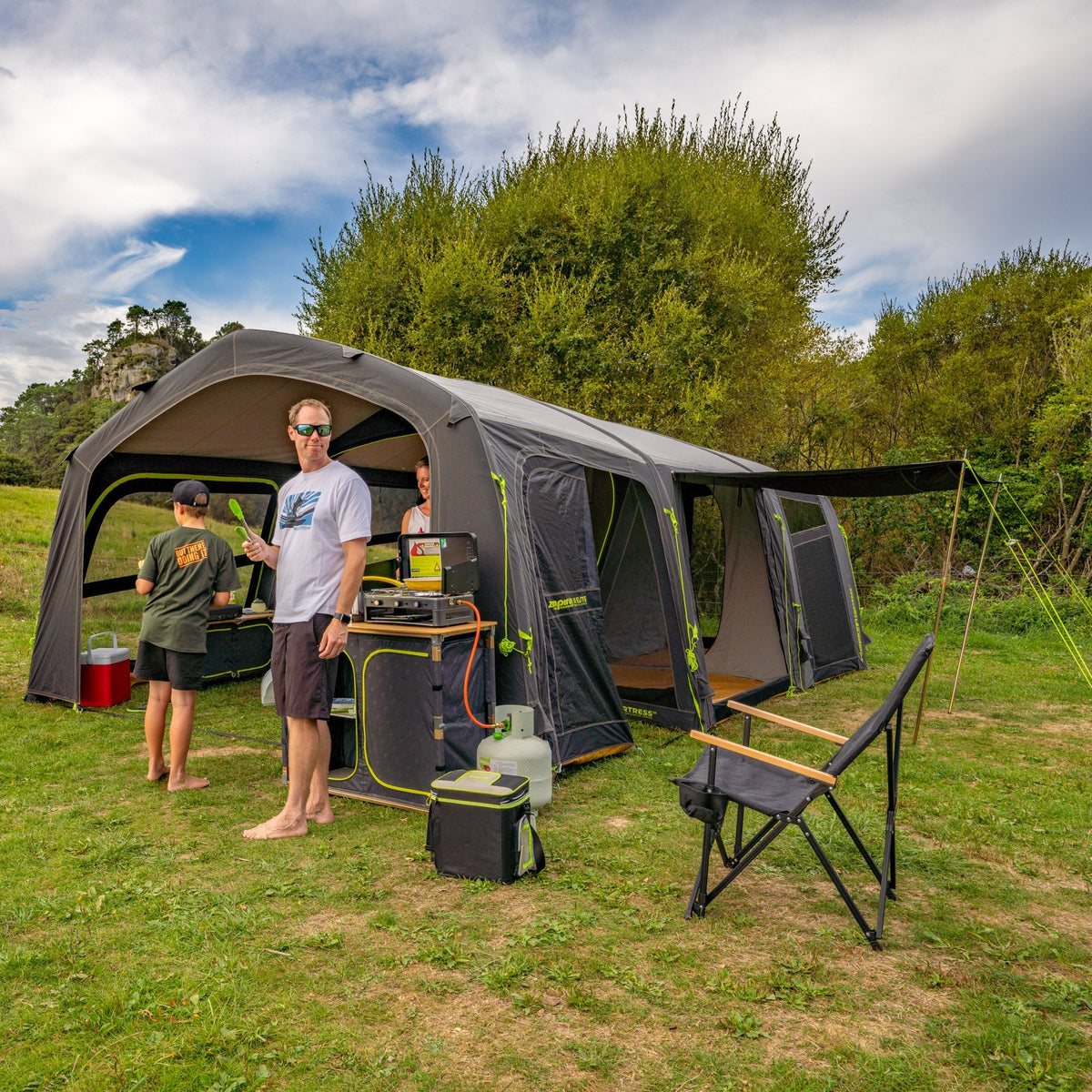 Zempire Fortress V2 Canvas Air Tent 3 WAY WINDOWS