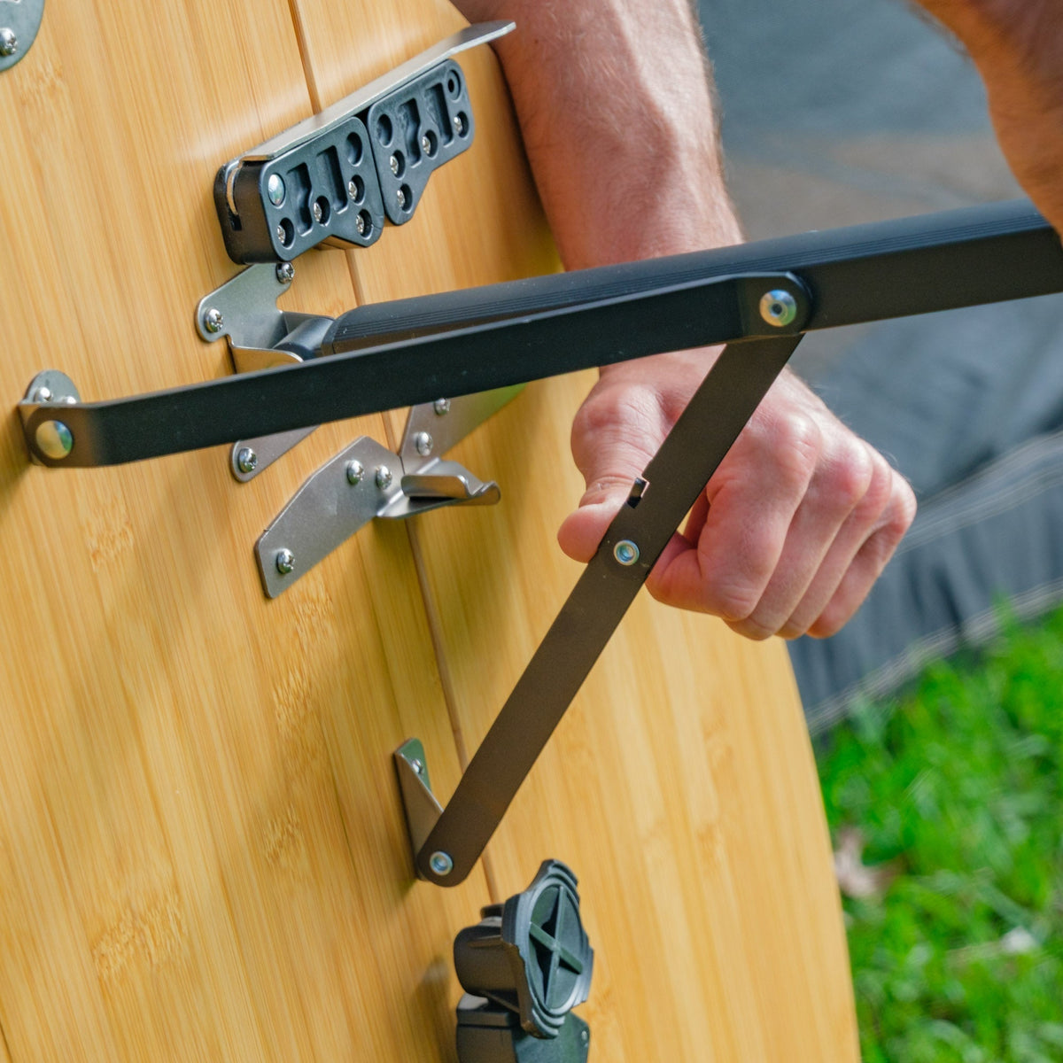 Zempire Kitpac Pro Round Bamboo Camp Table BOTTLE OPENER BUILT-IN