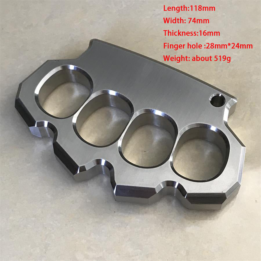 Rugged Stainless Steel Knuckle Duster Finger Buckle Outdoor Defense Boxing Window Breaker Combat Training Gear