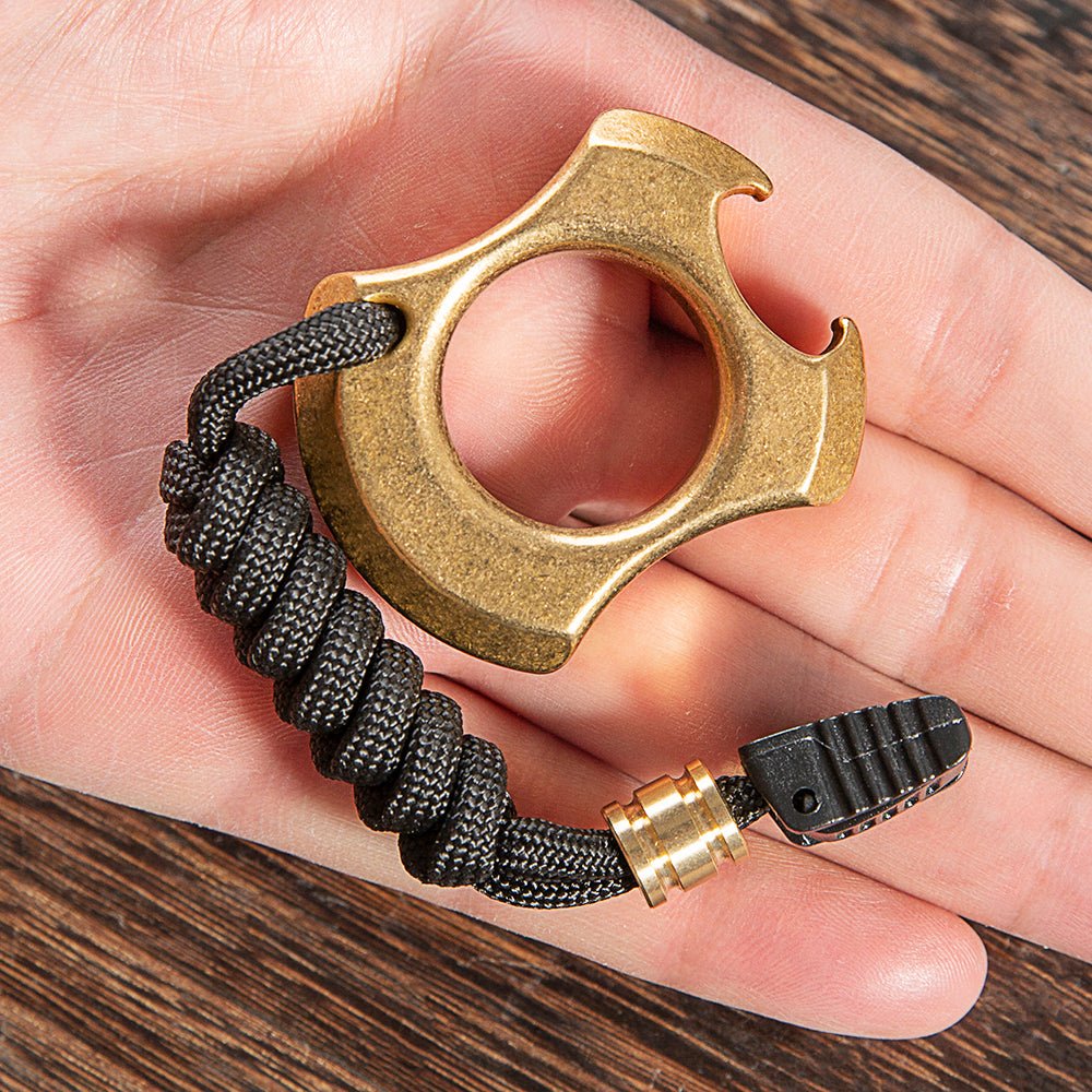 Full Brass Wasteland Style Stonewash Bottle Opener Brass Knuckles - Cakra EDC Gadgets