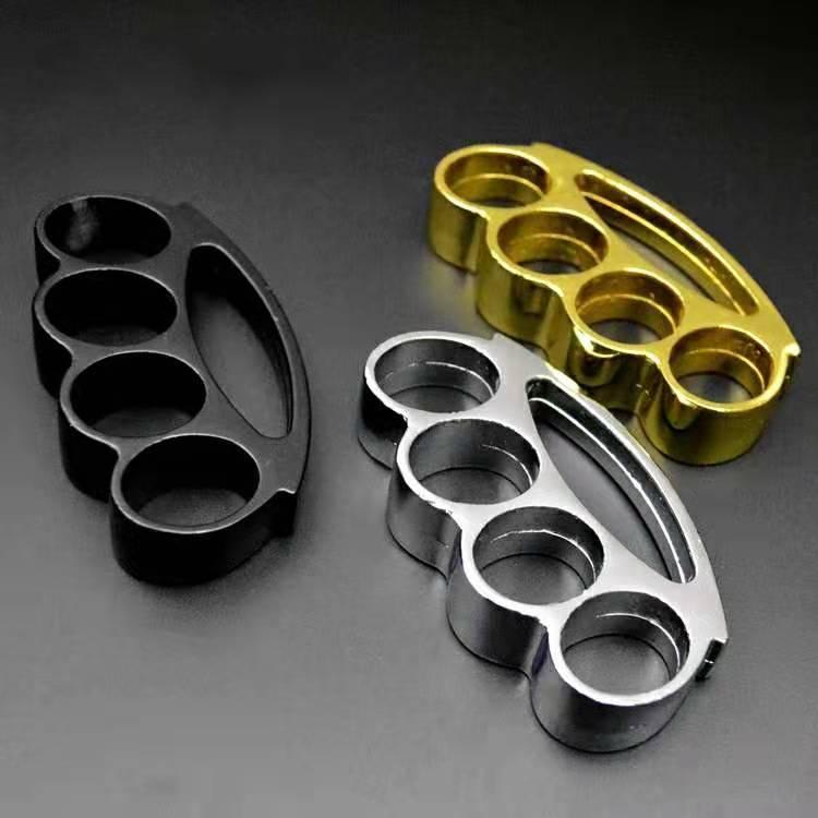 Mini portable metal brass knuckles duster boxing training fitness combat window breaker outdoor safety and defense EDC tools