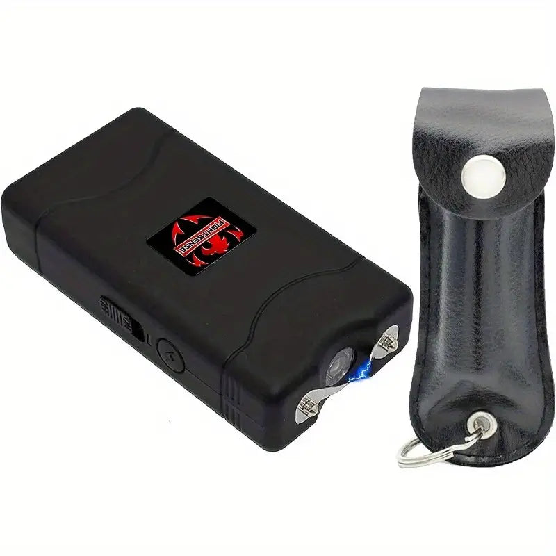 SelfDefense Kit 1/2oz Pepper Spray amp; Mini Stun Gun for Men amp; Women, 25 Burst, 12 Foot Range, 1.60 C Painful Charge, LED Flashlight, Safety Switch