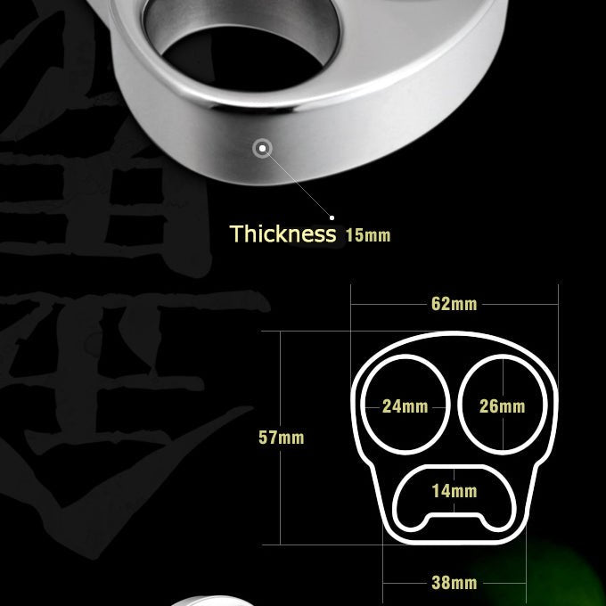 Stainless Steel Skull Brass Knuckles Bottle Opener - Cakra EDC Gadgets